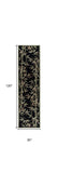 10' Black Hand Tufted Bordered Tropical Bamboo Indoor Runner Rug - Homeroots - Flyclothing LLC