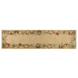 10' Ivory Hand Tufted Bordered Tropical Plants Indoor Runner Rug - Homeroots - Flyclothing LLC
