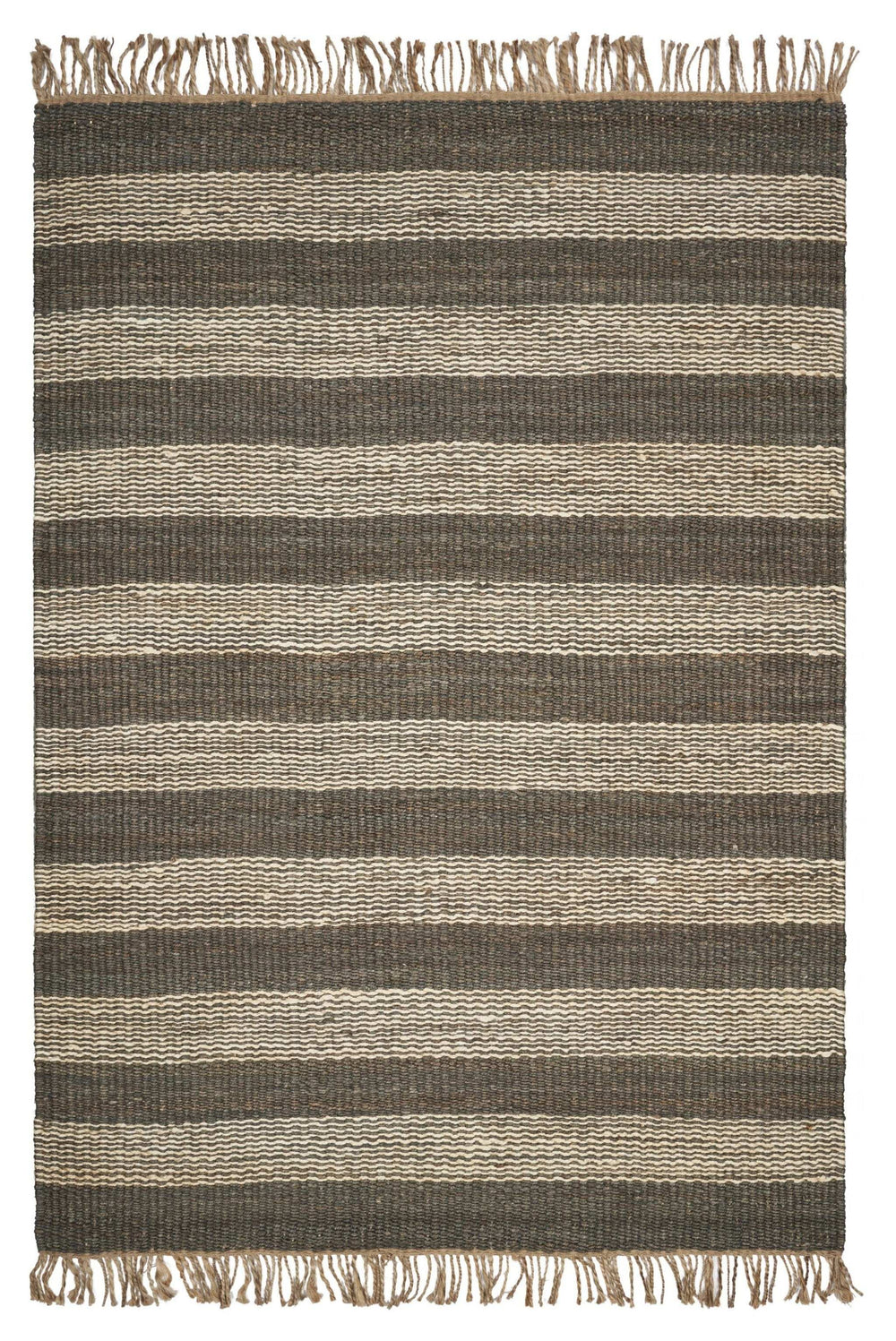 5' X 7' Brown and Beige Striped Hand Woven Area Rug - Homeroots - Flyclothing LLC