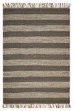 5' X 7' Brown and Beige Striped Hand Woven Area Rug - Homeroots - Flyclothing LLC