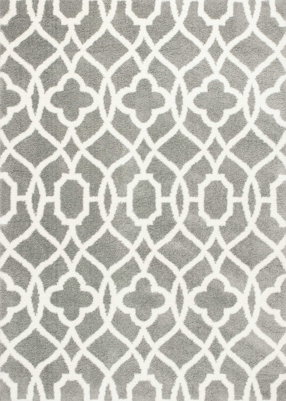 5' X 8' Grey Ivory Machine Woven Ogee Indoor Area Rug - Homeroots - Flyclothing LLC