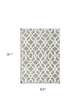 5' X 8' Grey Ivory Machine Woven Ogee Indoor Area Rug - Homeroots - Flyclothing LLC