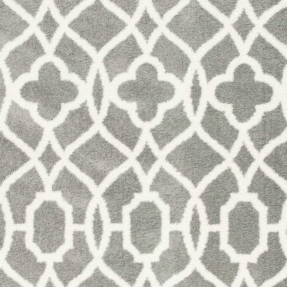 5' X 8' Grey Ivory Machine Woven Ogee Indoor Area Rug - Homeroots - Flyclothing LLC