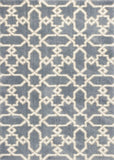 5' X 8' Slate Blue Geometric Pattern Microfiber Indoor Area Rug - Homeroots - Flyclothing LLC