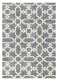 5' X 8' Slate Blue Geometric Pattern Microfiber Indoor Area Rug - Homeroots - Flyclothing LLC