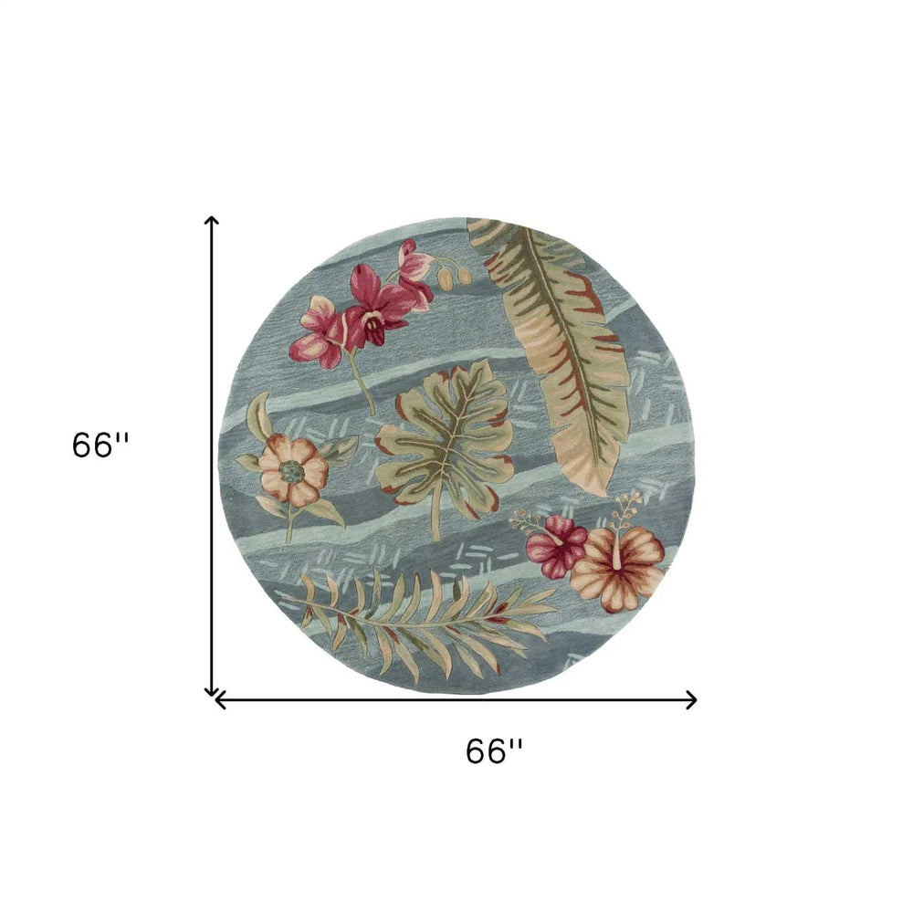 6' X 6' Seafoam Green Hand Tufted Area Rug - Homeroots - Flyclothing LLC