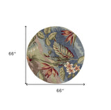 6' X 6' Blue and Green Hand Tufted Area Rug - Homeroots - Flyclothing LLC