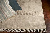 5' X 8' Natural Plain Wool Indoor Area Rug With Fringe - Homeroots - Flyclothing LLC