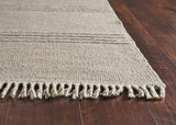 5' X 8' Natural Plain Wool Indoor Area Rug With Fringe - Homeroots - Flyclothing LLC