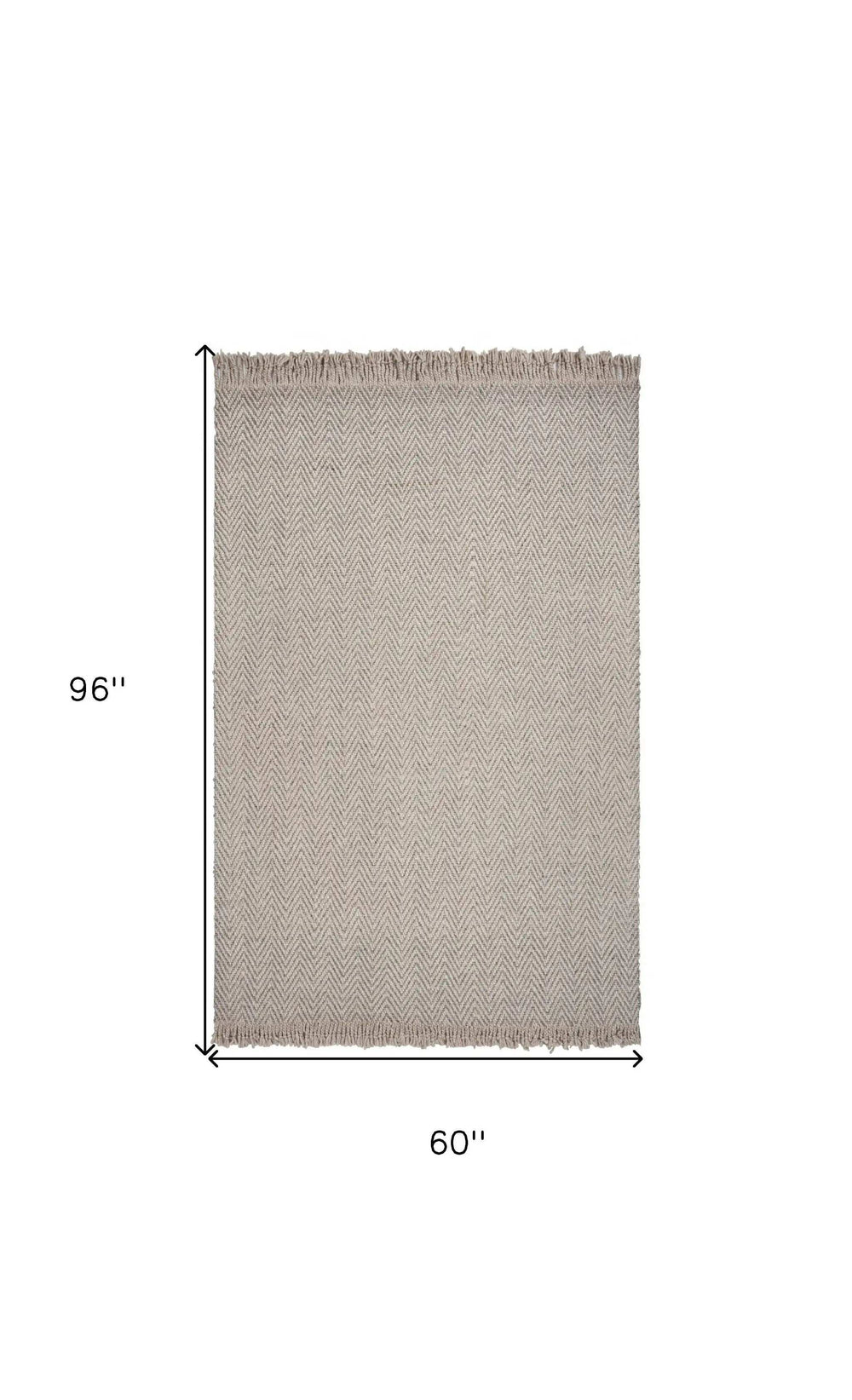 5' X 8' Oatmeal Beige Hand Woven Houndstooth Indoor Area Rug - Homeroots - Flyclothing LLC