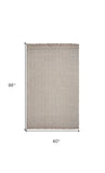 5' X 8' Oatmeal Beige Hand Woven Houndstooth Indoor Area Rug - Homeroots - Flyclothing LLC