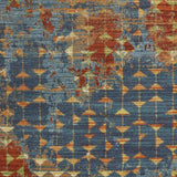 7' X 10' Blue Coral Machine Woven Abstract Triangular Strings Indoor Area Rug - Homeroots - Flyclothing LLC