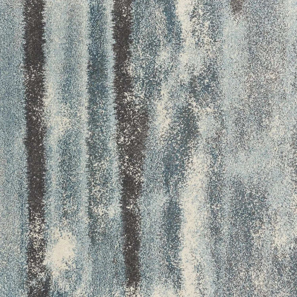 7' X 10' Teal Blue Machine Woven Abstract Stripes Indoor Area Rug - Homeroots - Flyclothing LLC