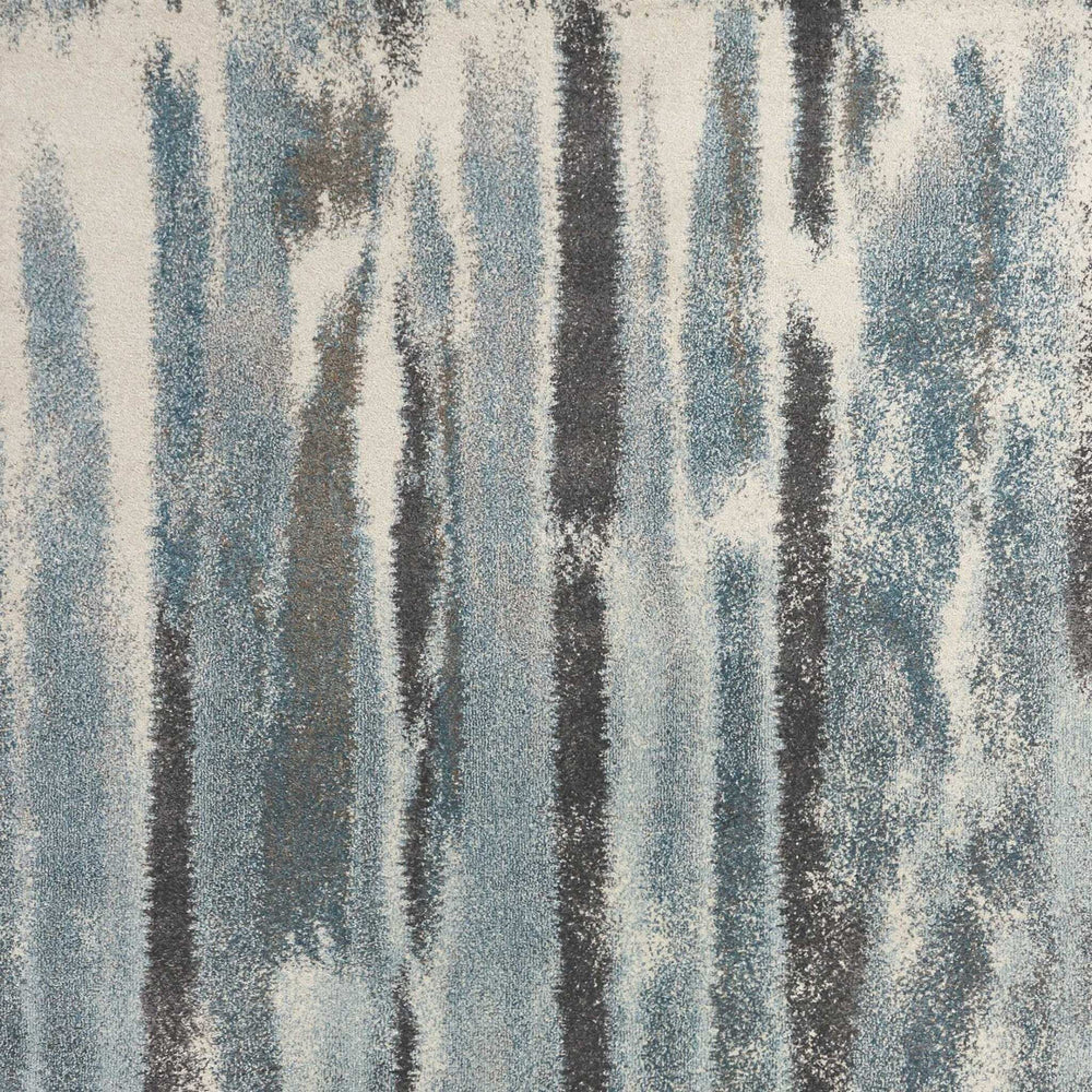 7' X 10' Teal Blue Machine Woven Abstract Stripes Indoor Area Rug - Homeroots - Flyclothing LLC
