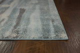 7' X 10' Teal Blue Machine Woven Abstract Stripes Indoor Area Rug - Homeroots - Flyclothing LLC