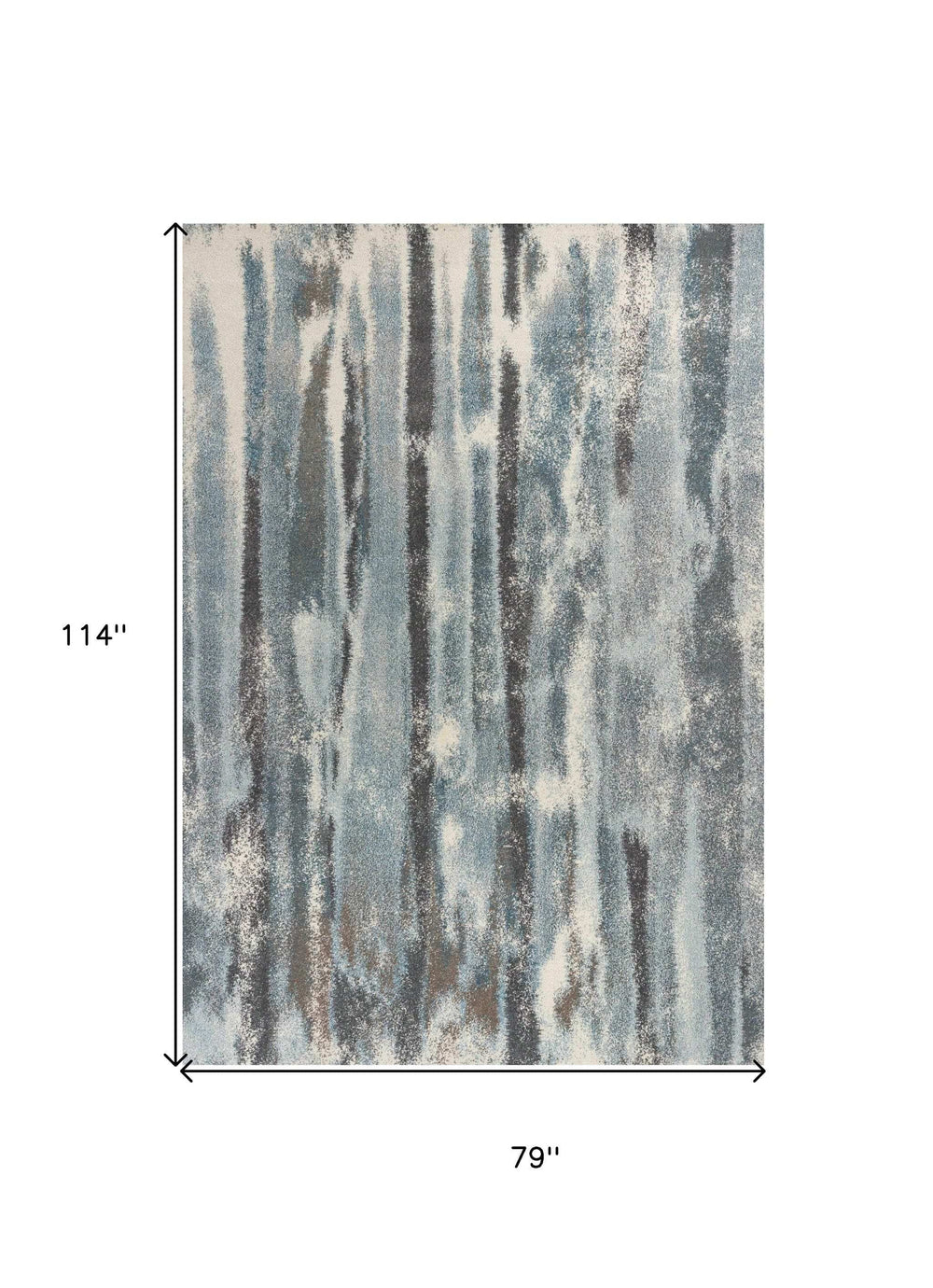 7' X 10' Teal Blue Machine Woven Abstract Stripes Indoor Area Rug - Homeroots - Flyclothing LLC