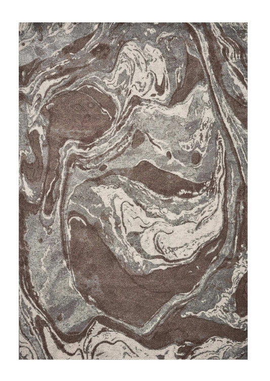 7' X 10' Mocha Brown Machine Woven Abstract Watercolor Indoor Area Rug - Homeroots - Flyclothing LLC