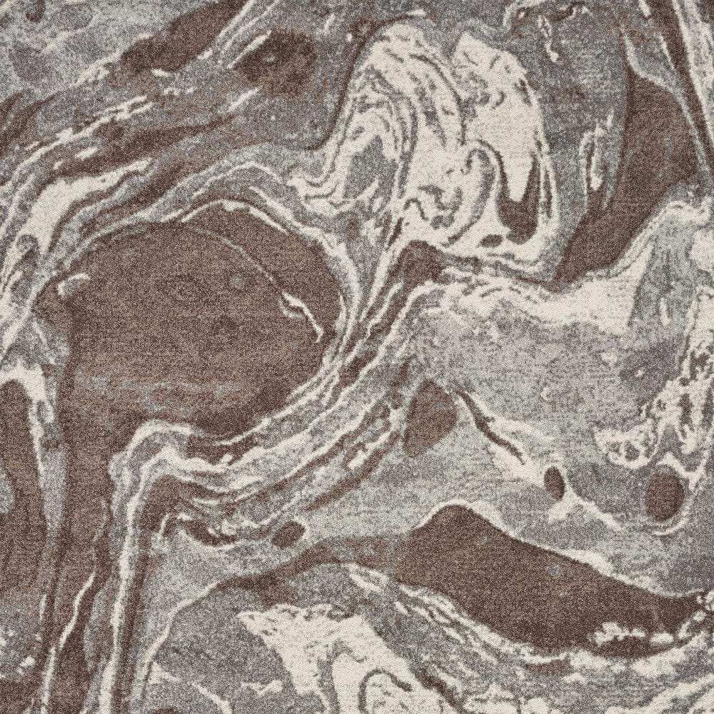 7' X 10' Mocha Brown Machine Woven Abstract Watercolor Indoor Area Rug - Homeroots - Flyclothing LLC