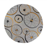 8' Grey Hand Hooked Wheels Round Indoor Area Rug - Homeroots - Flyclothing LLC