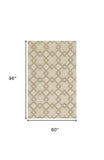 5' X 8' Wool Ivory Area Rug - Homeroots - Flyclothing LLC