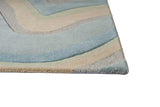 5' X 8' Ocean Blue Beige Hand Tufted Abstract Waves Indoor Area Rug - Homeroots - Flyclothing LLC