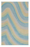 5' X 8' Ocean Blue Beige Hand Tufted Abstract Waves Indoor Area Rug - Homeroots - Flyclothing LLC