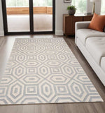 5' X 8' Grey Hand Tufted Geometric Indoor Area Rug - Homeroots - Flyclothing LLC