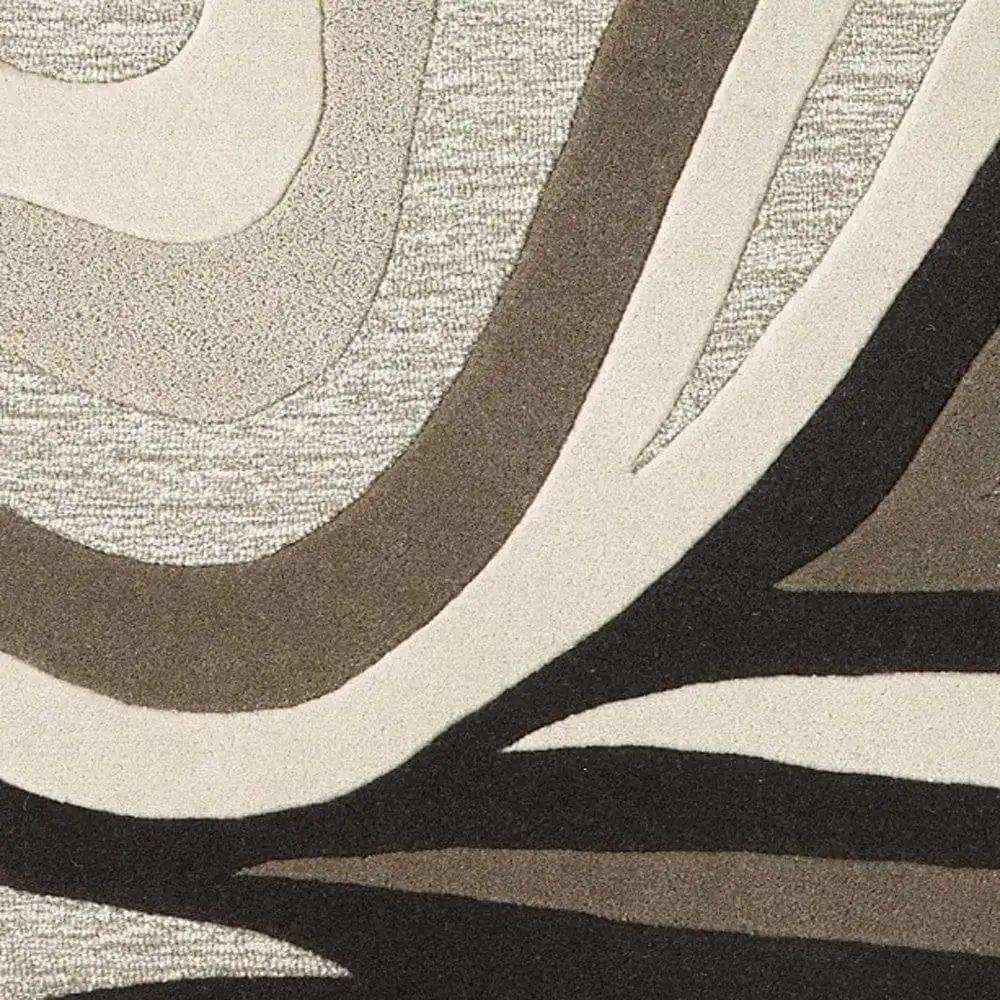 5' X 8' Wool Black Or Beige Area Rug - Homeroots - Flyclothing LLC