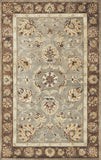 5' X 8' Grey Or Mocha Floral Bordered Wool Indoor Area Rug - Homeroots - Flyclothing LLC