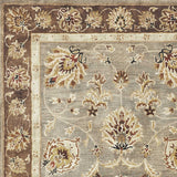 5' X 8' Grey Or Mocha Floral Bordered Wool Indoor Area Rug - Homeroots - Flyclothing LLC