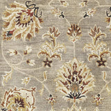 5' X 8' Grey Or Mocha Floral Bordered Wool Indoor Area Rug - Homeroots - Flyclothing LLC