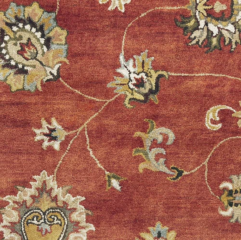 5' X 8' Sienna Floral Vine Wool Indoor Area Rug - Homeroots - Flyclothing LLC