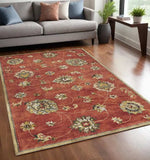 5' X 8' Sienna Floral Vine Wool Indoor Area Rug - Homeroots - Flyclothing LLC
