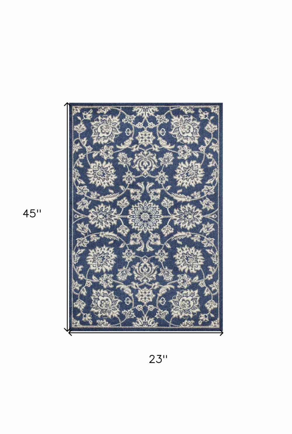 2' X 3' Blue and Ivory Area Rug - Homeroots - Flyclothing LLC