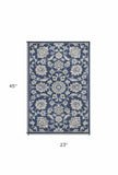 2' X 3' Blue and Ivory Area Rug - Homeroots - Flyclothing LLC