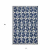2' X 3' Blue and Ivory Area Rug - Homeroots - Flyclothing LLC