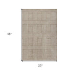 2' X 3' Beige and Ivory Geometric Indoor Outdoor Area Rug - Homeroots - Flyclothing LLC