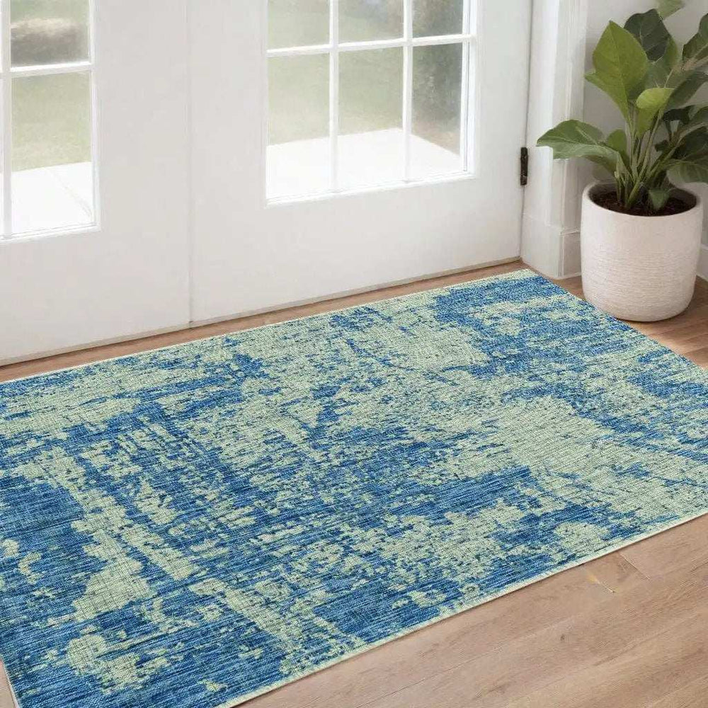 3' X 4' Blue Abstract Area Rug - Homeroots - Flyclothing LLC