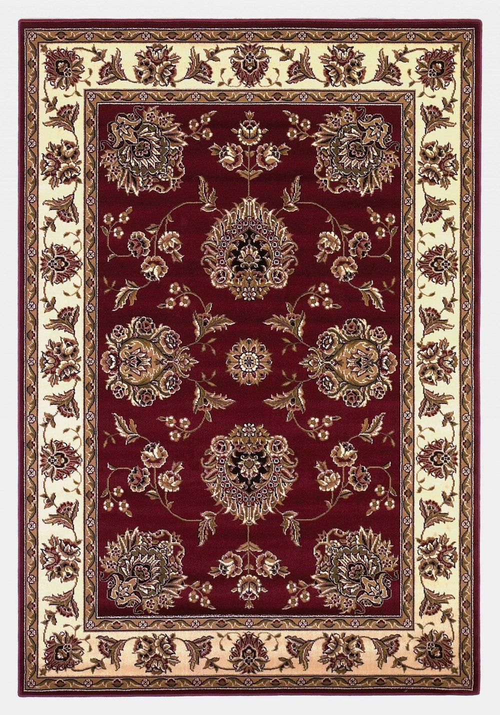 2' X 3' Red Ivory Machine Woven Floral Traditional Indoor Accent Rug - Homeroots - Flyclothing LLC