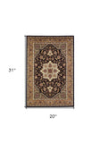 2' X 3' Beige And Black Floral Medallion Area Rug - Homeroots - Flyclothing LLC