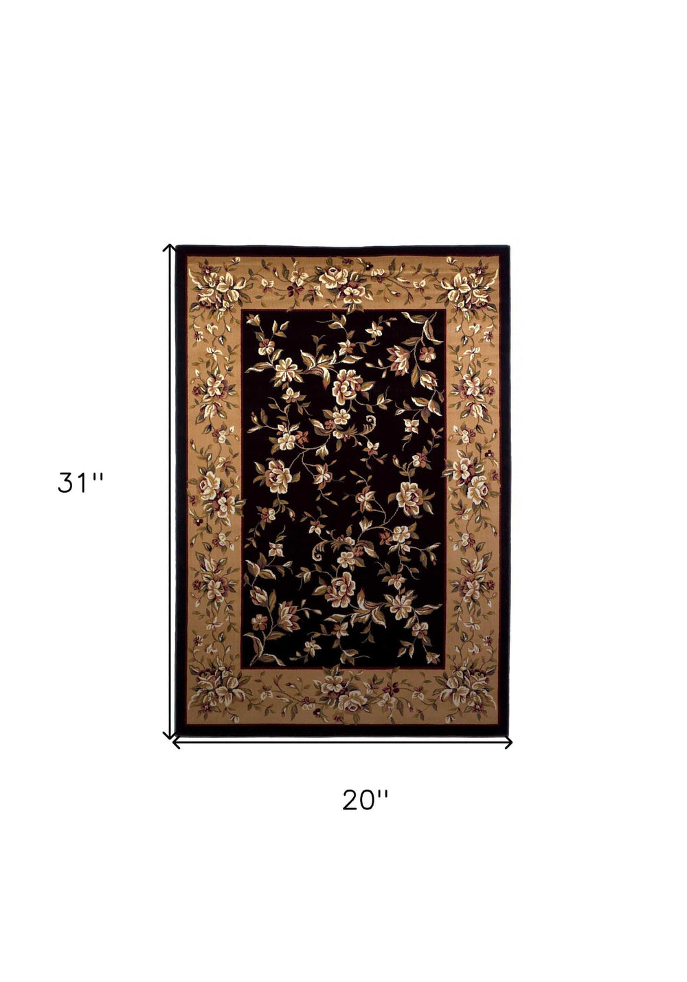 1' X 2' Polypropylene Black Or Beige Area Rug - Homeroots - Flyclothing LLC