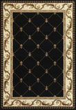 2' X 3' Black Machine Woven Hand Carved Fleur De Lis Indoor Accent Rug - Homeroots - Flyclothing LLC