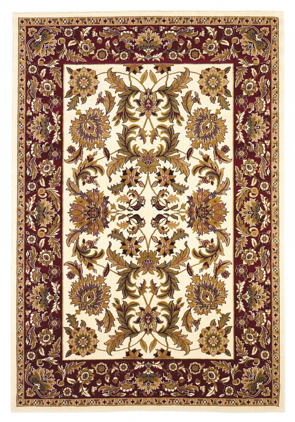 2' X 3' Polypropylene Ivory Or Red Accent Rug - Homeroots - Flyclothing LLC