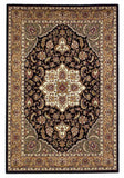 2' X 3' Black Beige Machine Woven Floral Medallion Indoor Accent Rug - Homeroots - Flyclothing LLC