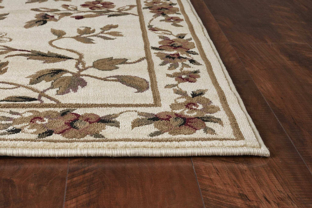 2' X 3' Ivory Machine Woven Floral Vines Indoor Accent Rug - Homeroots - Flyclothing LLC
