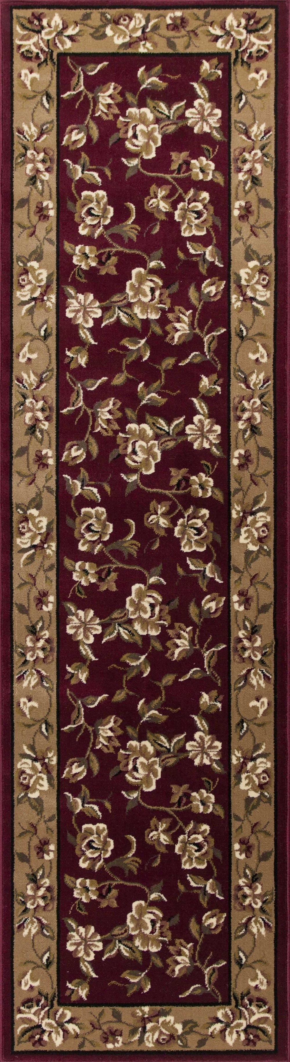 2' X 3' Red Beige Machine Woven Floral Traditional Indoor Accent Rug - Homeroots - Flyclothing LLC