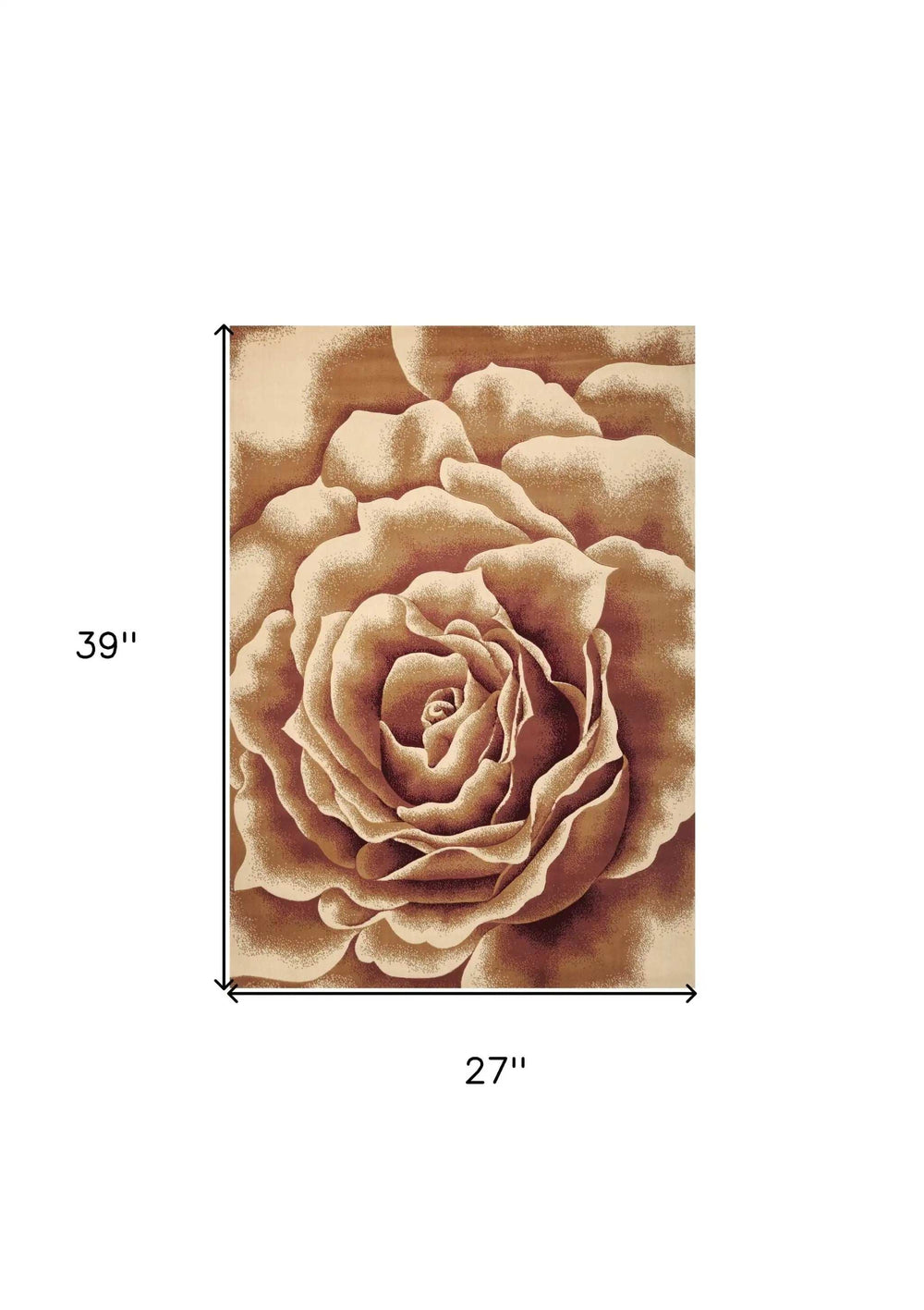 2' X 3' Ivory Machine Woven Hand Carved Oversized Floral Indoor Accent Rug - Homeroots - Flyclothing LLC