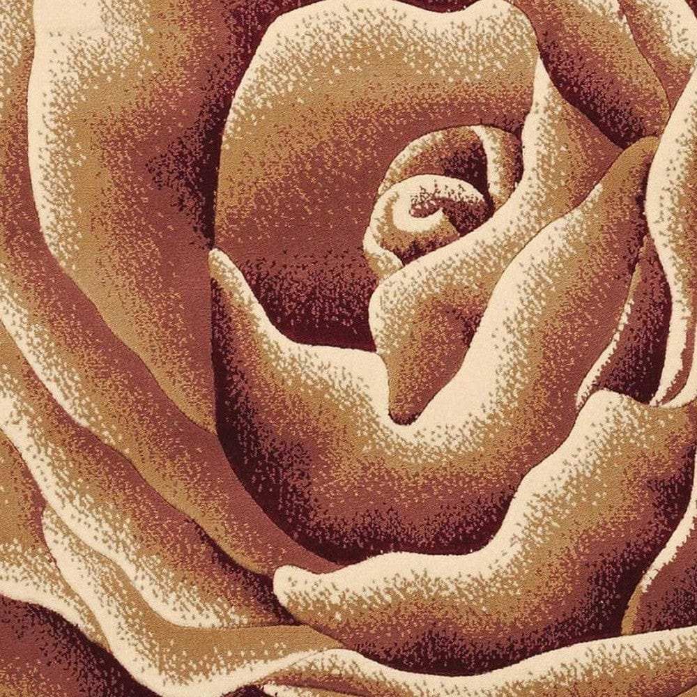 2' X 3' Ivory Machine Woven Hand Carved Oversized Floral Indoor Accent Rug - Homeroots - Flyclothing LLC