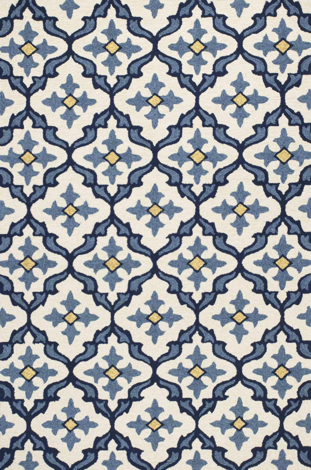 2' X 3' Ivory and Blue Moroccan Handmade Indoor Outdoor Area Rug - Homeroots - Flyclothing LLC