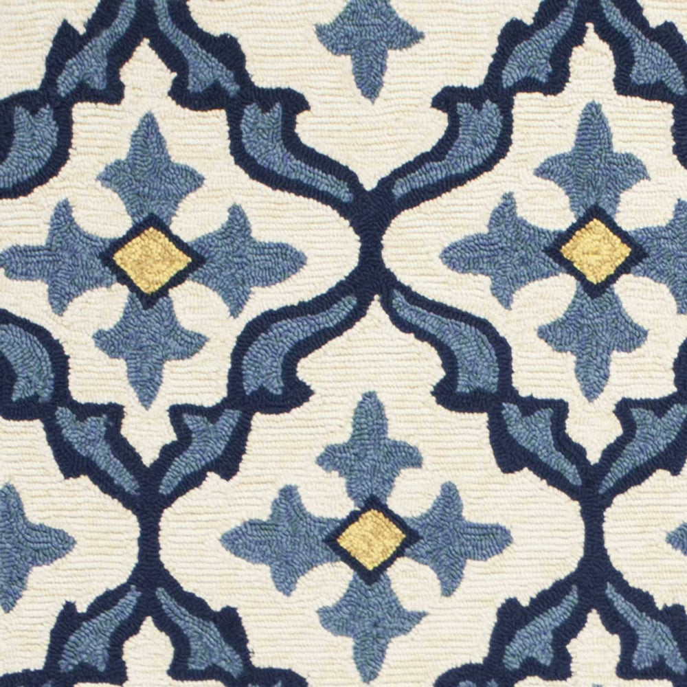 2' X 3' Ivory and Blue Moroccan Handmade Indoor Outdoor Area Rug - Homeroots - Flyclothing LLC